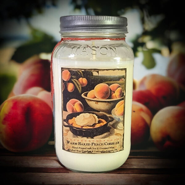 Baked Peach Cobbler 24 oz Jar Candle