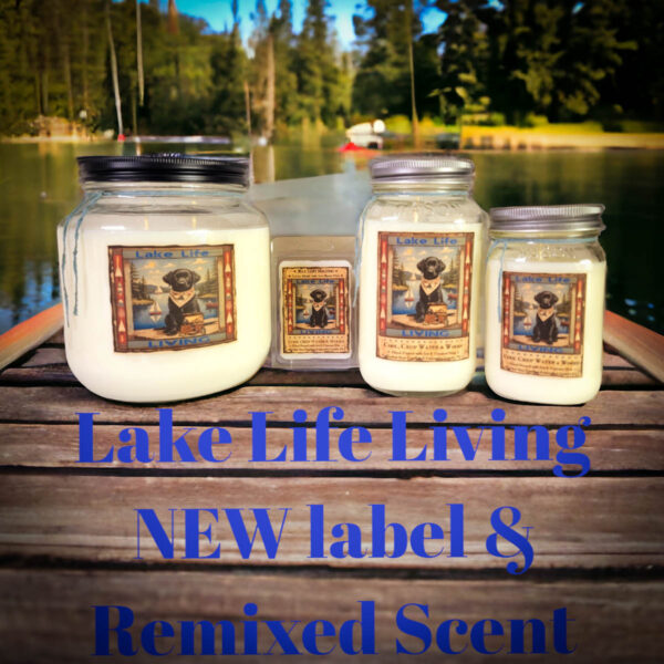Lake Life Living Jar Candle-64 oz Black Lab Special Edition Label - Image 2