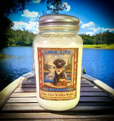 Lake Life Living 24 oz Jar Candle-Black Lab Label