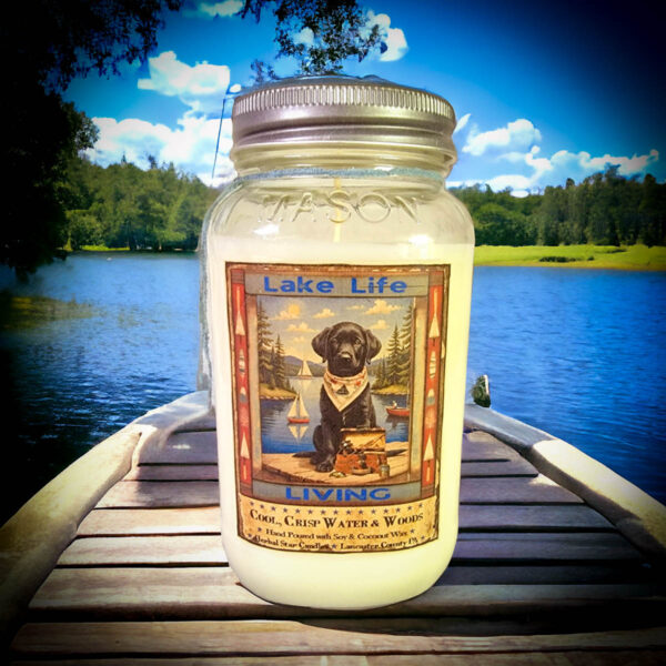 Lake Life Living 24 oz Jar Candle-Black Lab Label