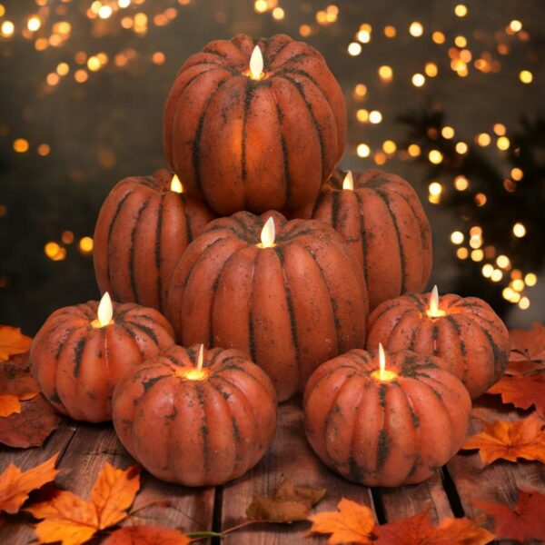 Moving Flame Scented Pumpkin Candle-Bittersweet 6x5 - Image 4
