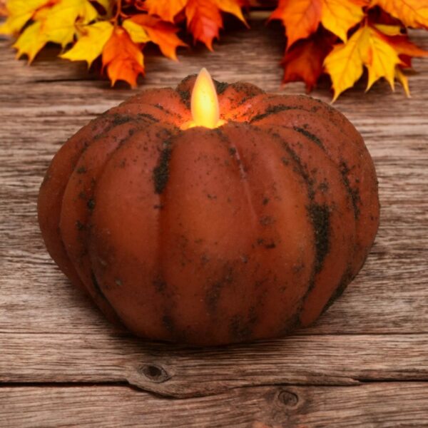 Moving Flame Scented Pumpkin Candle-Bittersweet Small 4.5x3