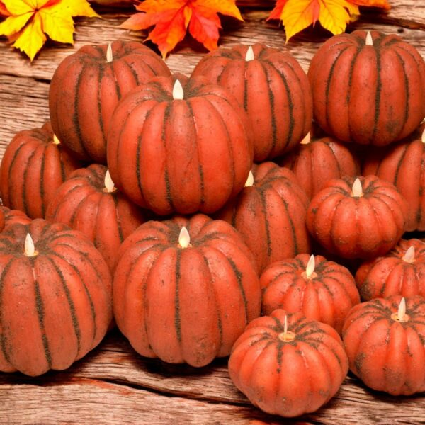Moving Flame Scented Pumpkin Candle-Bittersweet 6x5 - Image 5