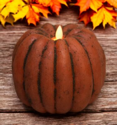 Moving Flame Pumpkin candles large 6x5 size