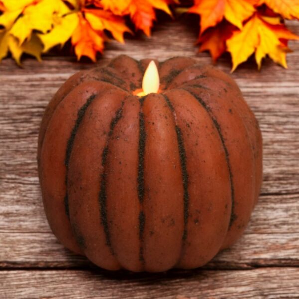 Moving Flame Pumpkin candles large 6x5 size