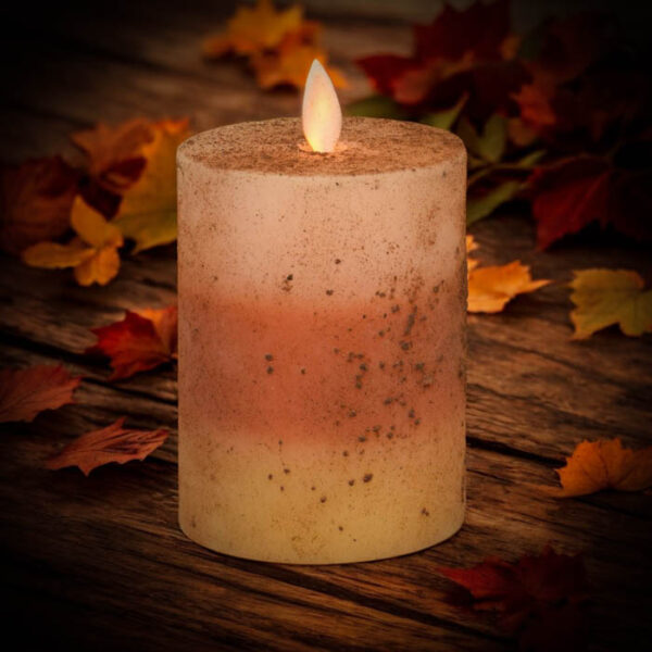 Candy Corn Moving Flame Battery Pillar-3x4 - Image 3
