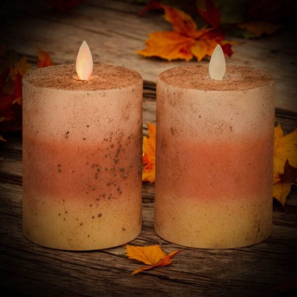 Candy Corn Moving Flame Battery Pillar-3x4 - Image 2