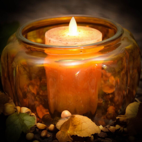 Amber Pumpkin Storage Jar - Image 3