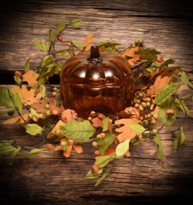 Amber Pumpkin Storage Jar