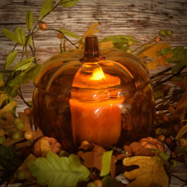 Amber Pumpkin Storage Jar - Image 2