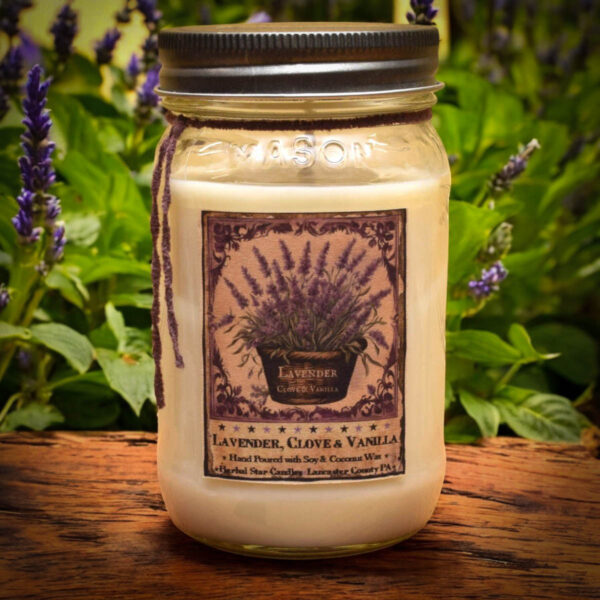 Lavender, Clove and Vanilla 16 oz Jar Candle