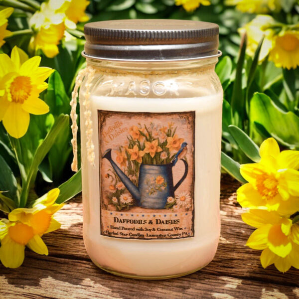 Daffodils and Daisies 16 oz Jar candle