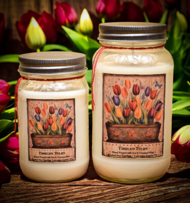 Timeless Tulips Planter Box Label Scents Collection