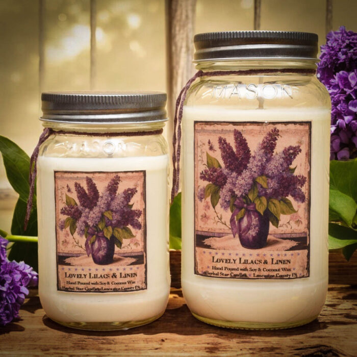 Lovely Lilacs and Linen Scent Collection - Herbal Star Candles