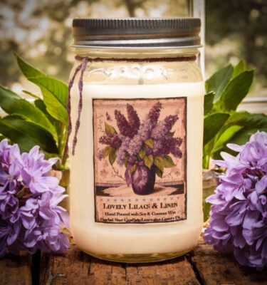 Lovely Lilacs and Linen 16 oz jar candle