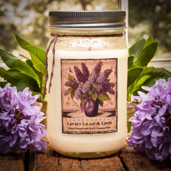 Lovely Lilacs and Linen 16 oz jar candle