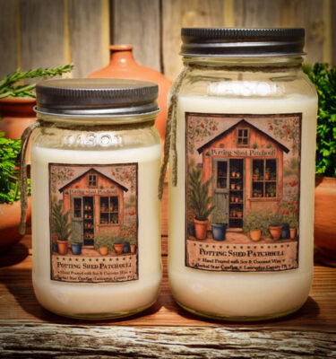 Potting Shed Patchouli jar candles