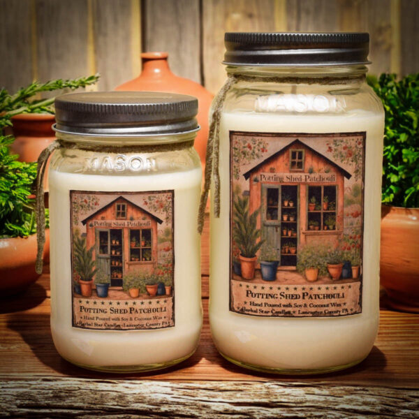 Potting Shed Patchouli jar candles
