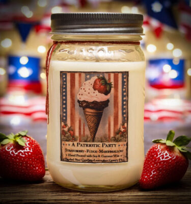 Patriotic Party Ice Cream Scent16 oz mason jar candle