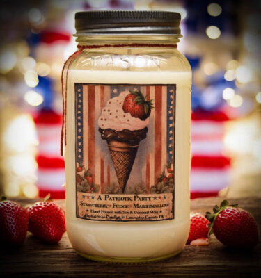 Patriotic Party Ice Cream Scent 24 oz mason jar candle