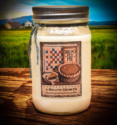 Shoo Fly Pie 16 oz Jar Candle-Quilt Label