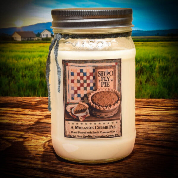 Shoo Fly Pie 16 oz Jar Candle-Quilt Label