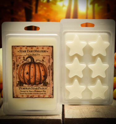 Pumpkin Star Patch 4 oz star-shaped wax tarts scented with sweet and spicy pumpkin pie fragrance
