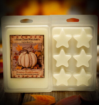 Pumpkin Maple Scones 4 oz star-shaped wax tarts in kraft bag with primitive label