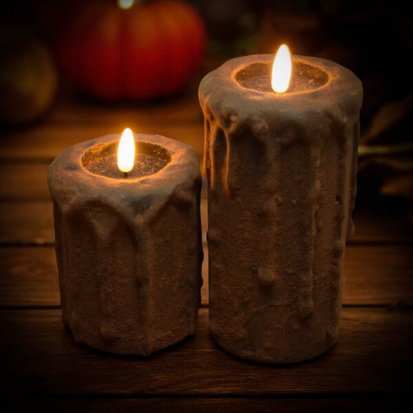 Blackened Primitive Flameless Candles – 3x4 & 3x6 - Image 3