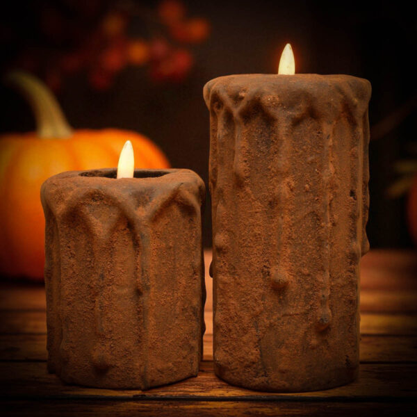 Blackened Primitive Flameless Candles – 3x4 & 3x6 - Image 2