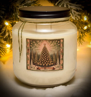 Pine Star Forest Candle – 64 oz Half Gallon Mason Jar with Balsam and Frasier Fir scent by Herbal Star Candles