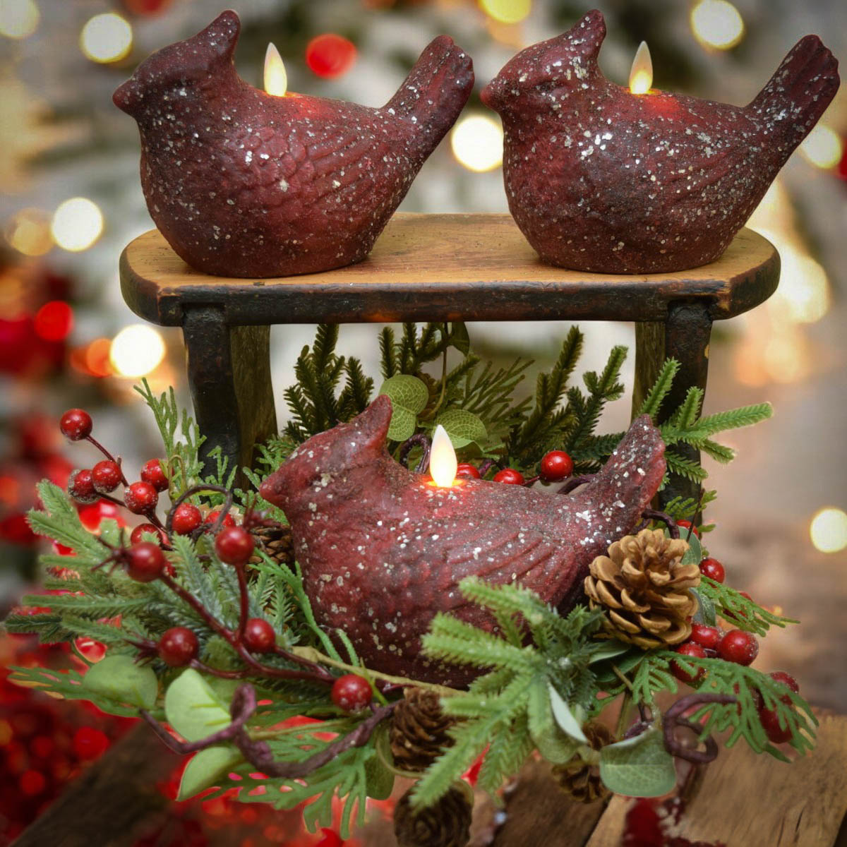 Cardinal Shaped Moving Flame LED Candle - Image 3