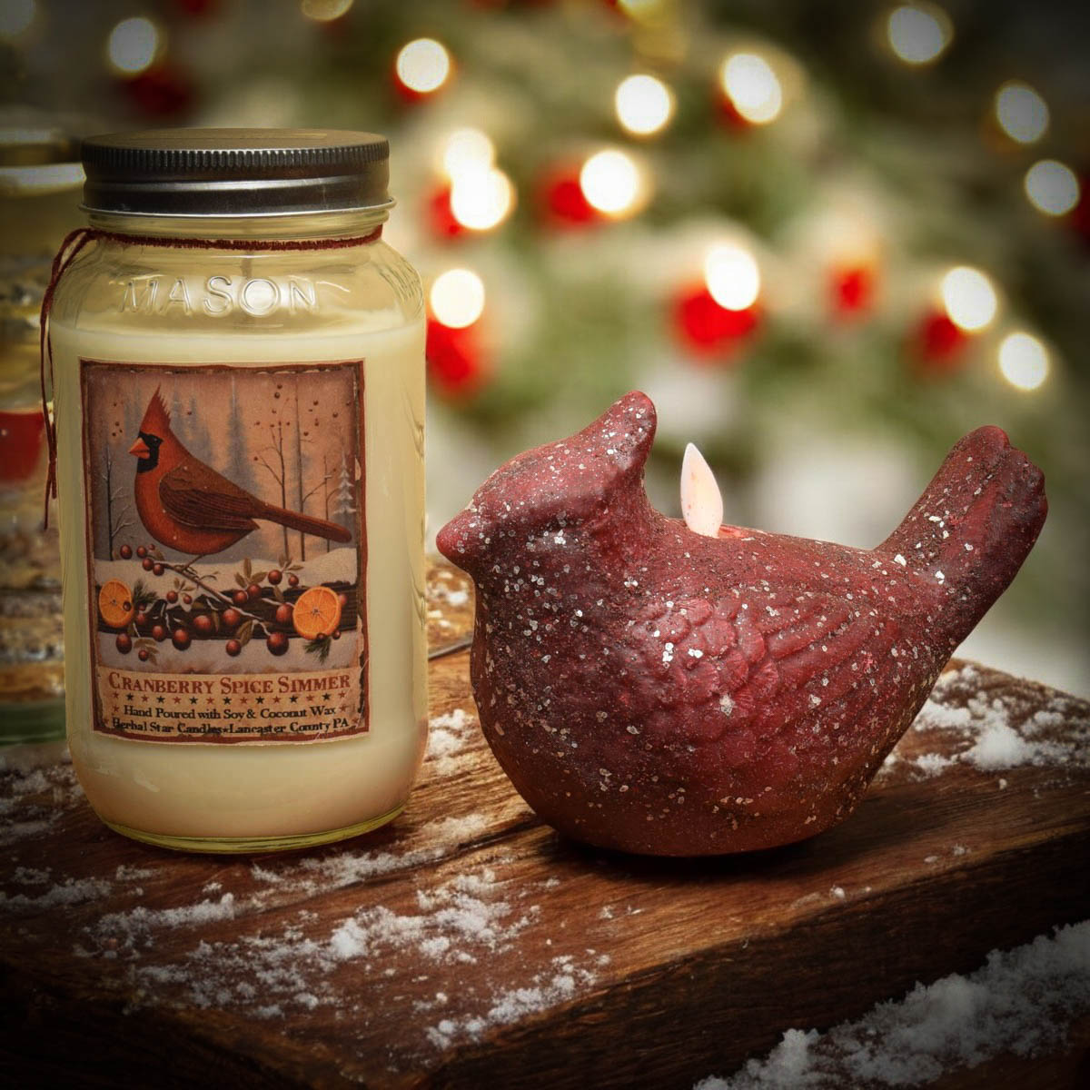 Cardinal Shaped Moving Flame LED Candle - Image 2