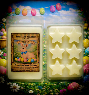 Coconut Cream Candies star tart melts by Herbal Star Candles – creamy coconut vanilla bakery fragrance
