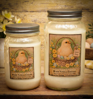 Sweet Peep warm vanilla custard Easter candle collection by Herbal Star Candles
