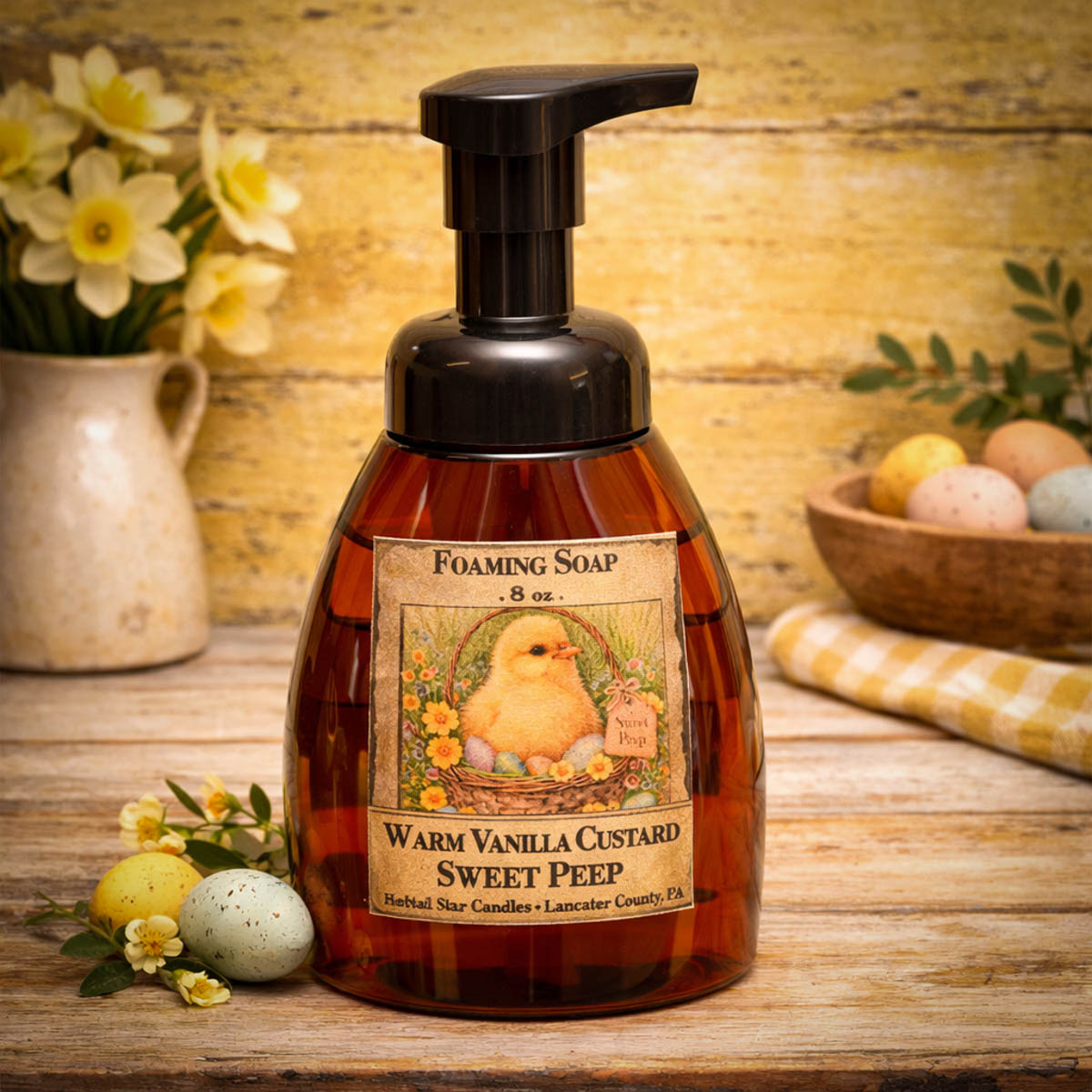 Sweet Peep foaming soap warm vanilla custard spring hand soap Herbal Star Candles