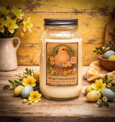 Sweet Peep 24 oz warm vanilla custard mason jar candle