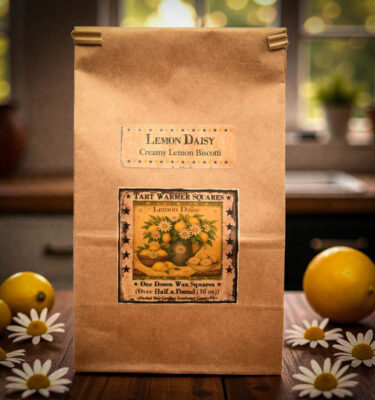 Lemon Daisy wax tarts 10 oz bag with creamy lemon biscotti scent