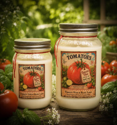 Tomato Vine and Basil Lime products with fresh tomato vine, basil, and lime fragrance