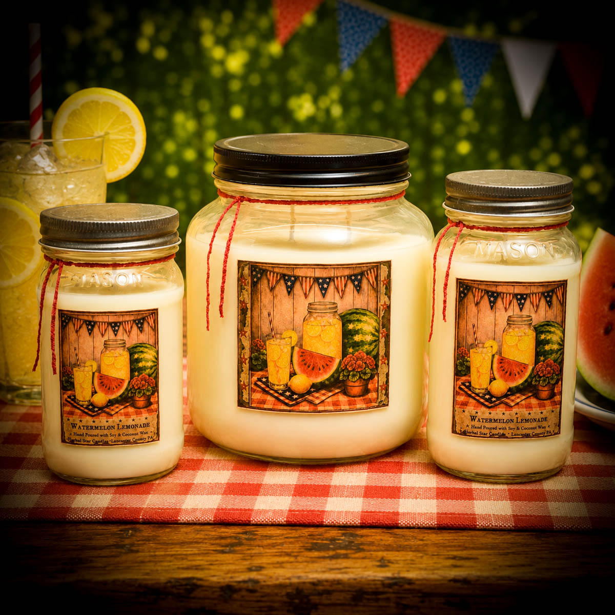 Watermelon Lemonade Jar Candle-64 oz - Image 4