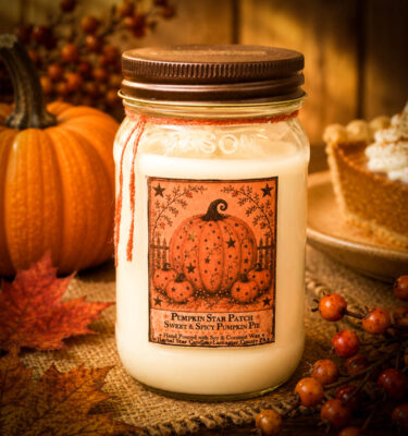 Pumpkin Star Patch Mason Jar Candle-16 oz